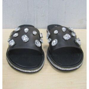 JUICY COUTURE Bling Slide Sandals Size 9.5  Silver & Black